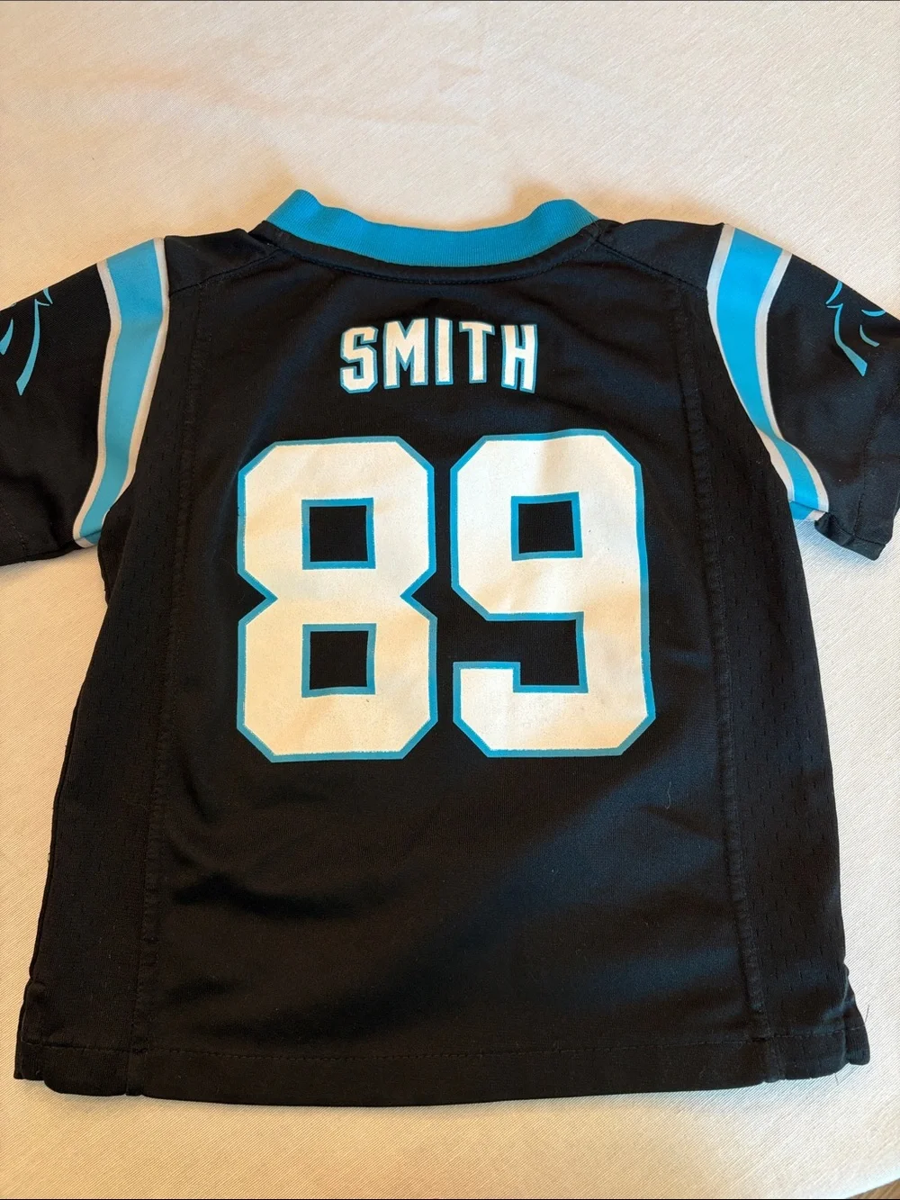 Nike Carolina Panthers #89 Black and Blue Kids Jersey Top